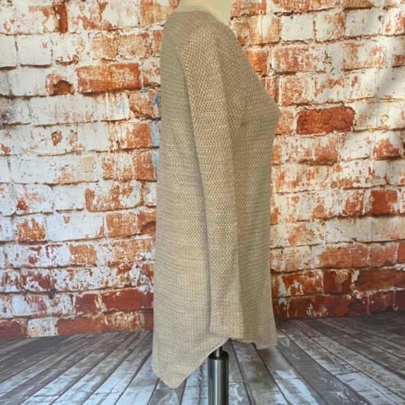 Joie Tan Linen Blend Woven Lightweight Sweater Asymmetrical Hem Small - Picture 6 of 10